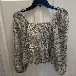 American Eagle Floral Sheer Top XS